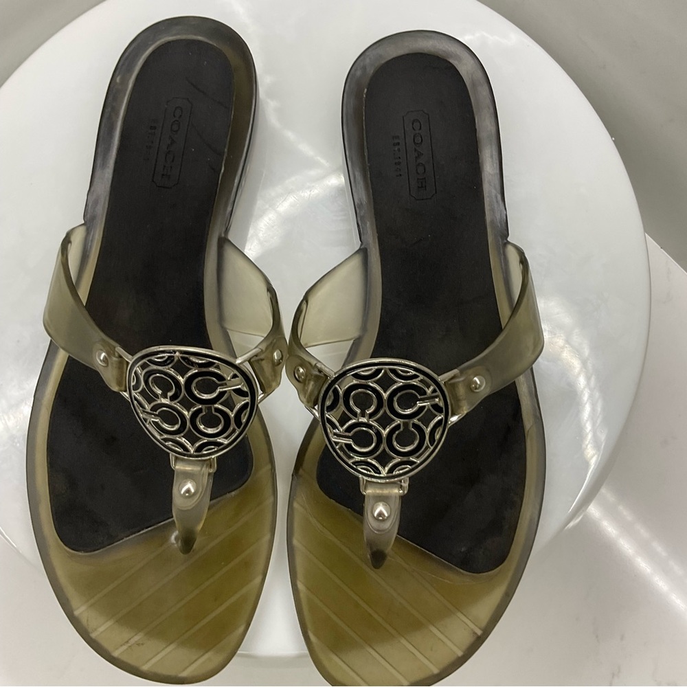 Coach Clear gray Jelly Flip Flops Size 5 - 8 - Picture 12 of 12